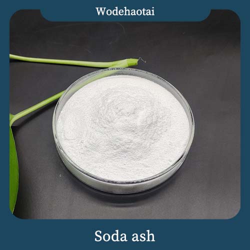 Soda ash light, a soluble white powder with the formula Na2CO3